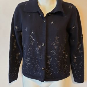 Christopher & Banks Blue front button‎ Sweater